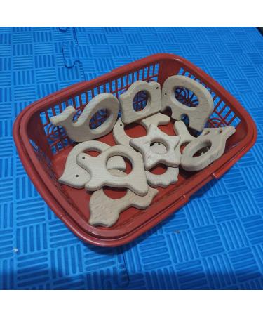Alenybeby Nature Baby Teething Toys Set - 11pc Wooden Teether Rings | Organic Handmade Pendant | Montessori Infant Shower Gift (Type 1) - Buy Online on GoSupps.com