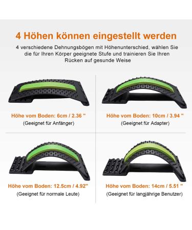 Dyna-Living Magic Back Stretcher - Lordosis Support & Acupuncture Massager for Lower Back Relief - Nonest Corrector - Alleviate Muscle Tension (Black & Green) - Buy Online on GoSupps.com