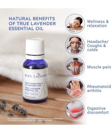 Buy Bleu Lavande Premium True Lavender Essential Oil - 100% Pure Therapeutic Grade Vegan & Cruelty-Free - Aromatherapy 0.5 fl oz - International Shipping Available - Buy Online on GoSupps.com