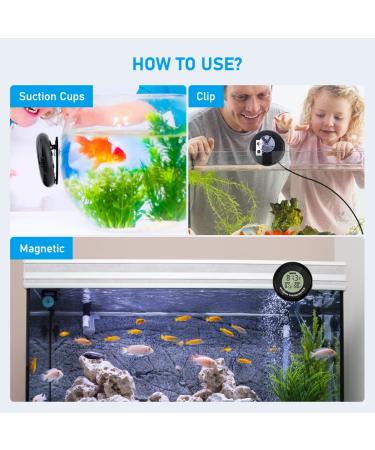 2-Pack Digital Aquarium Thermometer for Fish Tank - High Accuracy LCD Thermometer with Max/Min Temperature Record - Ideal for Fish, Axolotl, and Turtle Tanks - Buy Online on GoSupps.com