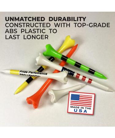 Pride Performance Golf Tee Striped - 3-1/4 Inch, 100 Count - Citrus Pink - Buy Online on GoSupps.com