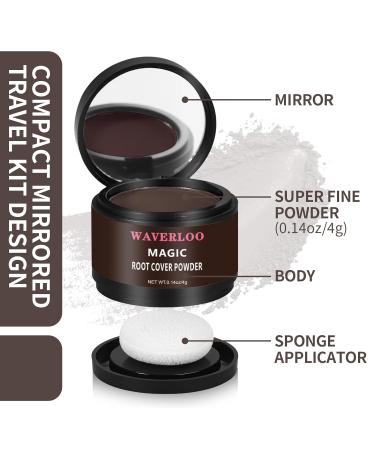Waverloo Magic Root Cover Up Powder - Dark Brown Hair Color Repair Waterproof Touch Up for High Forehead & Hair Loss (4g) - Ideal for Men & Women - Buy Online on GoSupps.com
