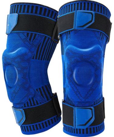 Knee Brace Sleeve Knee Patella Protector Brace Silicone Spring Knee Pad Basketball Running Knee Sleeve Support Sports Kneepads (C : B S : X-Large) 774411 X-Large B
