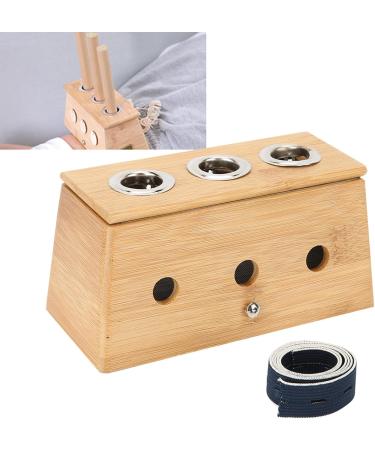 Buy Moxibustion Box - 3 Holes Bamboo Healing Holder for Moxa Sticks | Relief from Fatigue - Buy Online on GoSupps.com