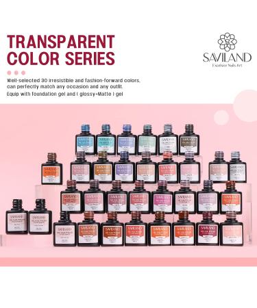SAVILAND Jelly Gel Nail Polish Set - 30 Translucent Colors | Sheer Matte & Glossy Effects | Perfect for Nail Salons & DIY | Ideal Christmas & Holiday Gift - Buy Online on GoSupps.com