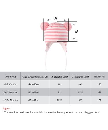 LANGZHEN Toddler Winter Hat for Baby Boys Girls 1-2 Years - Pink-Stripe Knit Beanie with Earflap and Fleece Lining - Buy Online on GoSupps.com
