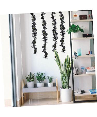Zerodeko 4 Pcs Black Rose Vine Black Floral Garland Green Home Decor Silk Rose Garland Goblincore Room Decor Artificial Flower Garland Artificial Rattan Silk Flower Household - Buy Online on GoSupps.com
