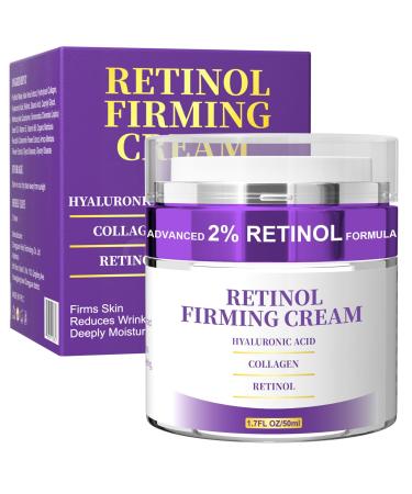 Retinol Cream for Face Neck Creams for Tightening and Firming Anti Aging Face Moisturizer for Face Day & Night Moisturizing with Collagen Hyaluronic Acid for Sagging Skin Wrinkle 1.7 Fl OZ