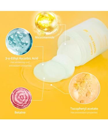 Vitamide Brightening Toner Pads 80 Toner Face Wipes - Vegan Face Hypoallergenic Face Pads With Niacinamide Sea Buckthorn - Radiance Boost Pads For Clear Illuminate Skin (Orange-Vitamin) - Buy Online on GoSupps.com