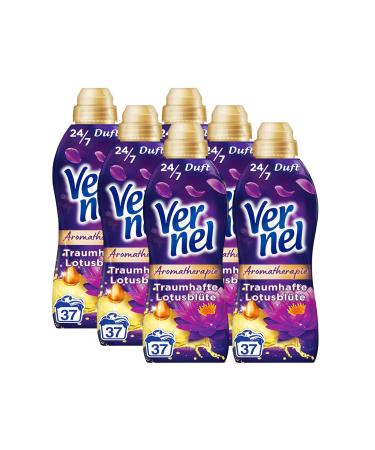Venel aromatherapy Fantastic Lotus flower fabric softener 6x 37 WL (222 washloads) long -lasting laundry scent with essential oils for 24/7 fresh recyclable bottle 814 ml (6 -pack)