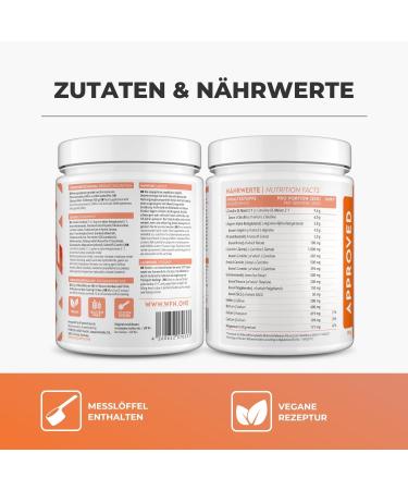 WFN Approved Pre-Workout Booster - Peach Iced Tea - 500g - High-Dose Formula with Citrulline Arginine & Caffeine - 20 Portions - Lab-Tested in Germany - Buy Online on GoSupps.com