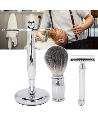 Premium 3-Piece Shaving Set | Professional Manual Razor Shaving Brush & Alloy Holder - Perfect for Beard Care - Buy Online on GoSupps.com