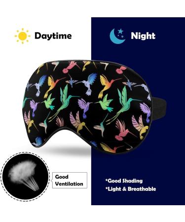 Nature Theme Flying Hummingbirds Sleep Mask - Adjustable Strap, Light Blocking Eye Cover for Men and Women - Buy Online on GoSupps.com