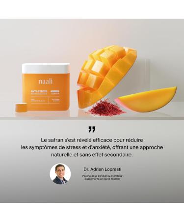  Naali Naali Anti-Stress Saffron Gummies Vitamins B3 B6 B9 B12 Stress and Anxiety Reduction Mood Stabilization and Energy 42 Gummies (OLD FORMAT) Sugar-Free Mango Flavor - Buy Online on GoSupps.com