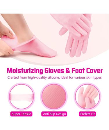 AiNinXun Silicone Socks Women Cracked Feet Silicone Socks Gloves Set Women Foot Spa Pedicure Silicone Socks Glove Moisturising Socks Women Silicone Foot Gel Socks Glove for Hands Feet Care Pink M(35-39) - Buy Online on GoSupps.com