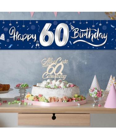 Goldthrock 60th Birthday Cake Topper - Elegant Decorations for Men & Women | Happy 60th Birthday Cake Deco - Buy Online on GoSupps.com