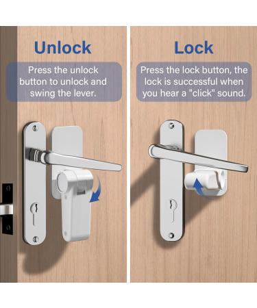 Childproof Self-Adhesive Door Handle Lock - 2Pcs White | Alyvisun - Buy Online on GoSupps.com