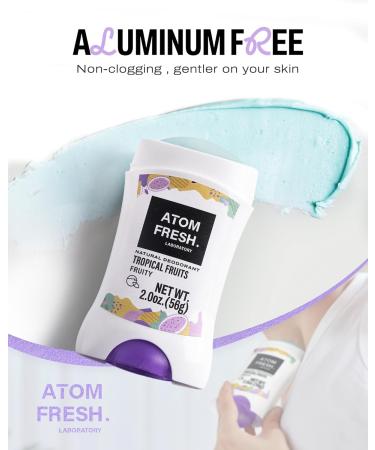 Natural Deodorant for Women & Men - 72 Hour Odor Control Aluminum & Baking Soda Free Vegan & Cruelty Free Tropical Fruit - 2.0 oz - Buy Online on GoSupps.com