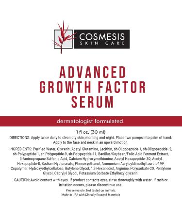 Advanced Growth Factor Serum | Rejuvenate Firm & Hydrate Skin | 1 fl oz - Epidermal & Vascular Growth Factors - International Shipping - Buy Online on GoSupps.com