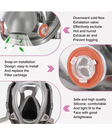 GSHUBB Full-Face Mask Respirator with 60926 Cartridges - Anti-fog Reusable Gas Cover Organic Vapor Masks Survival Nuclear Paint Mask for Painting Dust Formaldehyde Epoxy Resin Sanding Cutting welding - Buy Online on GoSupps.com