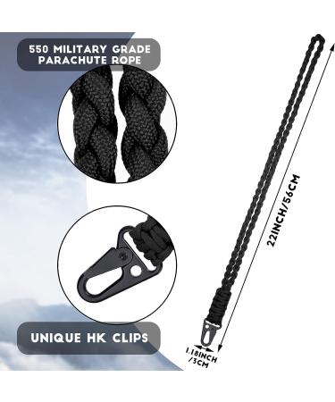 Frienda Heavy Duty Paracord Lanyard Necklace Whistles Strap Braided 550 Keychain for Outdoor Activities - Black & Army Green 2.0 - Buy Online on GoSupps.com