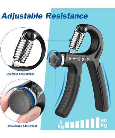 Aixpi Hand Trainer - Adjustable Forearm Training Device 10-60kg for Athletes & Rehabilitation | Finger Trainer & Gripper Coach - Black 1-Pack - Buy Online on GoSupps.com