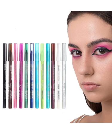 Geruicee 12 Colors Glitter Eyeliner Pen Set - Waterproof & Long-Lasting Professional Eye Makeup for Women - Buy Online on GoSupps.com