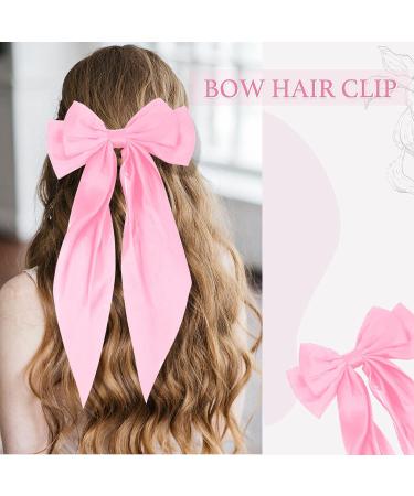 3 PCS Black Bow Hair Ribbons & Clips Set - Women's Hair Accessories | Cute Butterfly Design in Black, White, and Pink - Buy Online on GoSupps.com