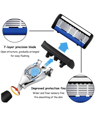 12-Piece Replacement Blades for Men s Wet Razors | Metal Handle 7 Layers | Perfect Gift for Him - Buy Online on GoSupps.com