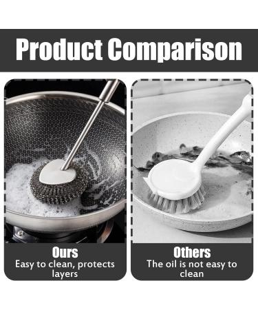 Stainless Steel Pot Cleaner Set - Scrubby Sponges & Handle for Kitchen & Bathroom - Buy Online on GoSupps.com
