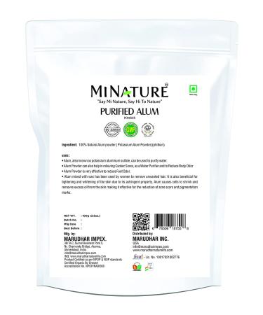 Purified Alum Powder (Potassium Alum) by Mi Nature | 100g (3.5 oz) | 100% Pure & Natural Phitkari | Authentic Alum Powder - Buy Online on GoSupps.com