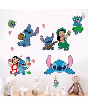 3D Stitch Wall Stickers Wall Sticker Cartoon Pink Kids Stitch Wall Decals Peel and Stickers for Walls Bedroom Living Room Home D cor(15.7X23.7) Inch W02