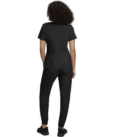 STAT MEDICAL WEAR Women's V-Neck Scrub Set with Drawstring Jogger Pant - Black, Medium | 100210 - Buy Online on GoSupps.com