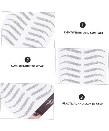 Angoily 12 Sheets Waterproof Eyebrow Stickers Black Stickers Sticking Stuffers for Men Artificial Eyebrow 3d 21x15cm Black - Buy Online on GoSupps.com