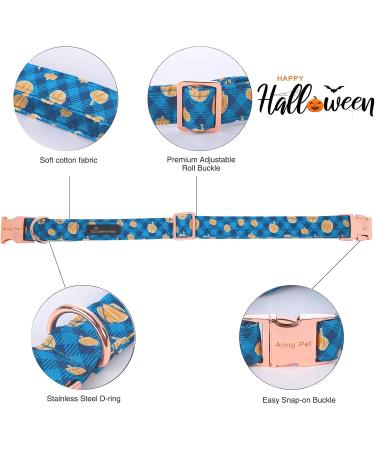 Buy Aring Pet Pumpkin Dog Halsband | Cotton Halloween Plaid with Sailor Fly | Cute Blue Pumpkin Dog Collar | Small Size | Pack of 1 - Buy Online on GoSupps.com