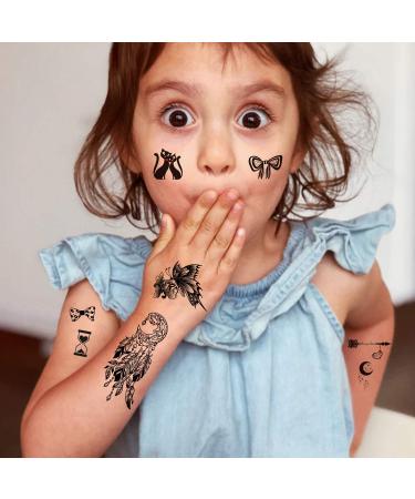 Konsait Temporary Tattoos (60 Sheets) for Adults & Kids - Waterproof Fake Black Tribal Body Art Stickers with Totem, Flower, Butterfly, Shark, Feather Designs - Buy Online on GoSupps.com