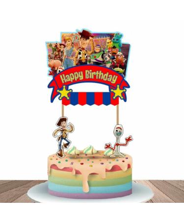 Buzz Lightyear Woody Forky Birthday Cake Topper Cake Decoration Self-assembly