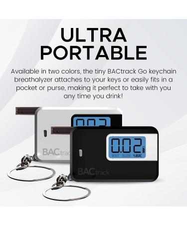 BACtrack Go Keychain Breathalyzer (Black) + 20 Mouthpieces Bundle - Buy Online on GoSupps.com