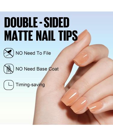 TOMICCA Extra Short Coffin Nail Tips 180PCS Soft Gel Nails Tips 3 in 1 - Nude Matte Full Coverage Nail Tips for Nail Art Extensions - Buy Online on GoSupps.com