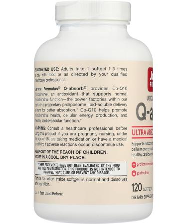 Q-absorb Co-Q10 100 mg - Jarrow Formulas - 120 Softgels | Premium Heart & Energy Support | Buy Now - International Shipping Available - Buy Online on GoSupps.com