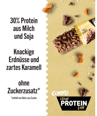 Buy Corny Peanut Caramel Crunch Protein Bars - 30% Protein No Added Sugar Bulk Pack (12x45g) - Ideal for Healthy Snacking & Fitness - Buy Online on GoSupps.com