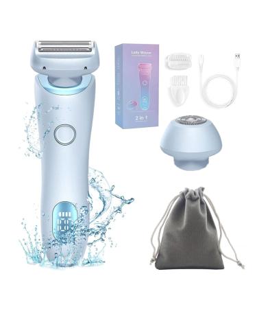The Glide Pro 3.0 Razor Silk Glide Pro Shaver Gentle Nick-Free Shaving Ipx7 Dry Wet Dual Portable Wireless with Travel Storage Bag (Blue)