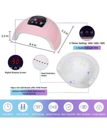 Complete Nail Kit with Electric Drill, UV LED Lamp, 54W Dryer, Manicure Pen, False Tips, Files - Perfect Starter Set for Acrylic Art Supplies - Buy Online on GoSupps.com
