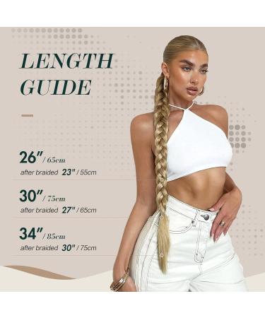 Feshfen Platinum Blonde Ponytail Braid Extensions - 75 cm Long Hair Tie for Women - Artful Braid Hair Extensions - Buy Online on GoSupps.com
