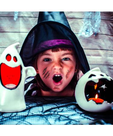 Sibba Fake Blood Temporary Tattoo Body Art Skin Stickers - 10 Pieces Horror Realistic Bloody Wound Stitch Scar Scab Bruise Halloween Cosplay Makeup Kit - 4 Styles - Buy Online on GoSupps.com