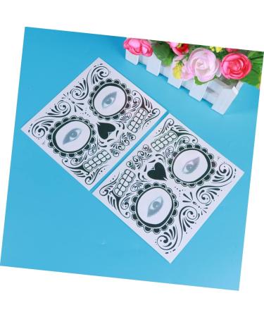 Beatifufu 2pcs Halloween Party Skeleton Skeleton Web Full Face Flower Decals Halloween Face Halloween Skeleton Black Skeleton Sticker Accessories Aldult Woman - Buy Online on GoSupps.com