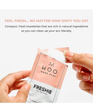 Woo More Play Freshies All-Natural Feminine Intimacy Towelette Wipes with Coconut Oil and Aloe Vera - Promotes Feminine Health, Alleviates Irritation - Vegan and Cruelty Free - 20ct (Pack of 2) - Buy Online on GoSupps.com