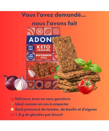 Adonis Keto Olive and Chia Seed Crackers (pack of 10 crackers of 60g) | Vegan and Keto l 100% Natural l Gluten Free  - Buy Online on GoSupps.com