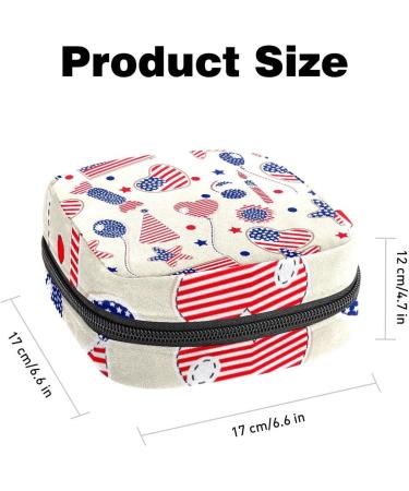 Menstruation Pad Bag with Zipper - Stylish Women's Napkin & Tampon Bags | American Flag & Herzball Designs - Buy Online on GoSupps.com