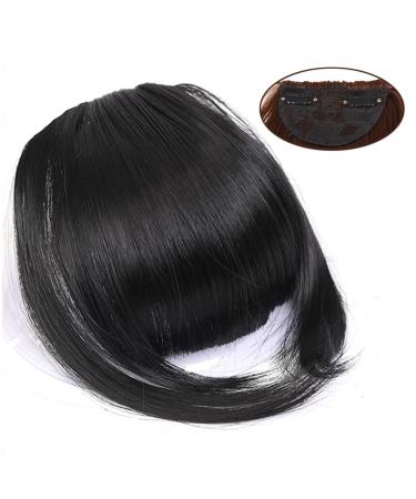 Bangs Hair Clip Bangs Hair Clip Extension Thick Clip in Fringe Straight Neat Bangs for Women Synthetic Heat-Resistant Fiber Flat Bangs Hairpieces Bangs Clip in Hair (Color : NC/4HL)